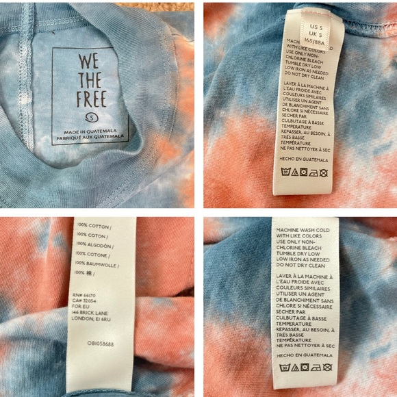 Free People Oversized Tie Dye Pink Blue Tee Shirt - Picture 6 of 16